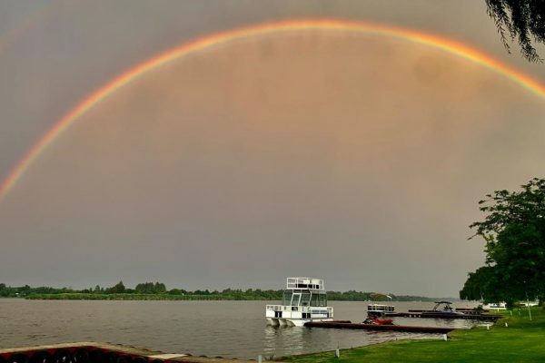 rainbow over water